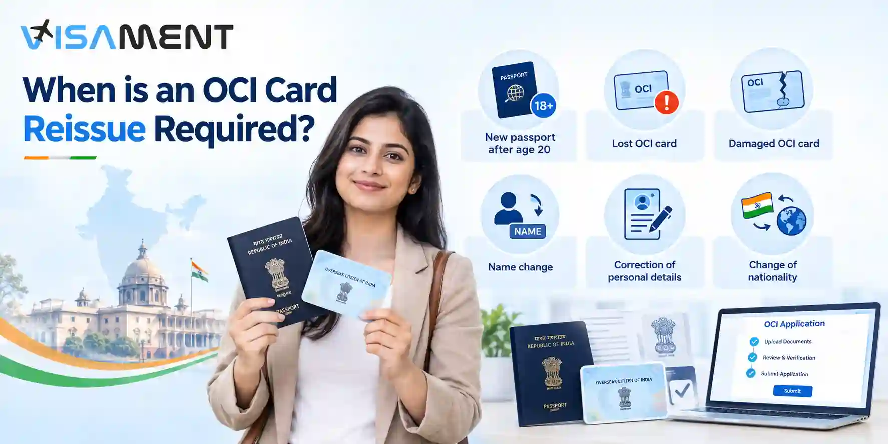 When is an OCI Card Reissue Required