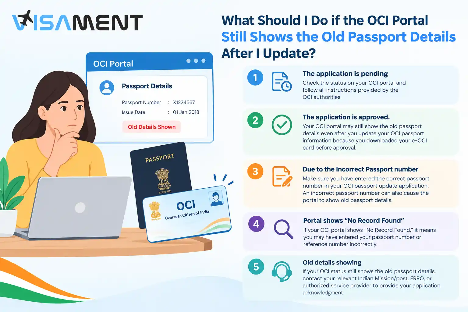 What Should I Do if the OCI Portal Still Shows the Old Passport Details After I Update