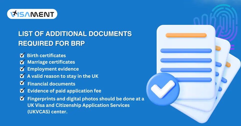 List of Additional Documents Required for BRP: