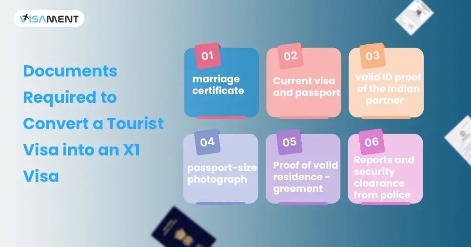 Documents Required to Convert a Tourist Visa into an X1 Visa
