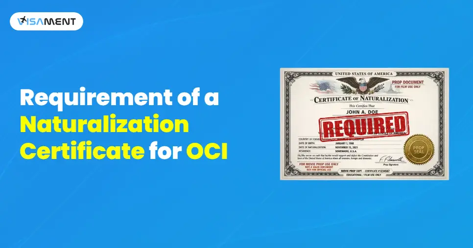 Naturalization Certificate for OCI